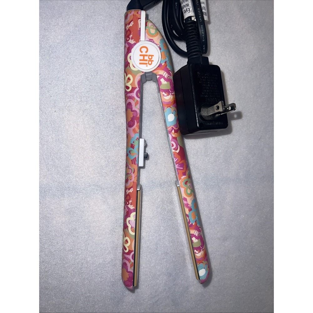 BB CHI Flat Iron 1" Rare Retro Floral Design Colorful
